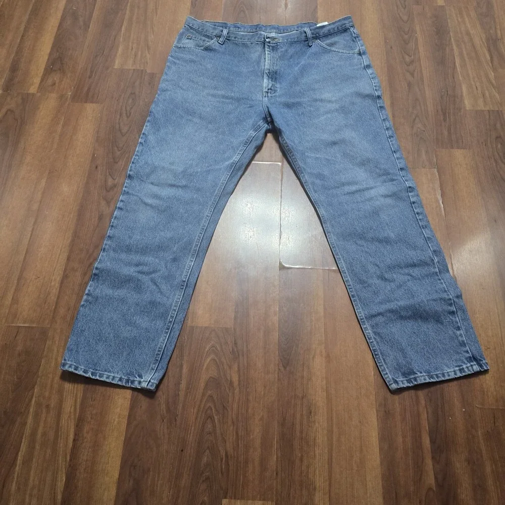 Vtg Wrangler Jeans Men Pemium Denim 42x31 Stonewash Blue Authentics 96501DS Y2K